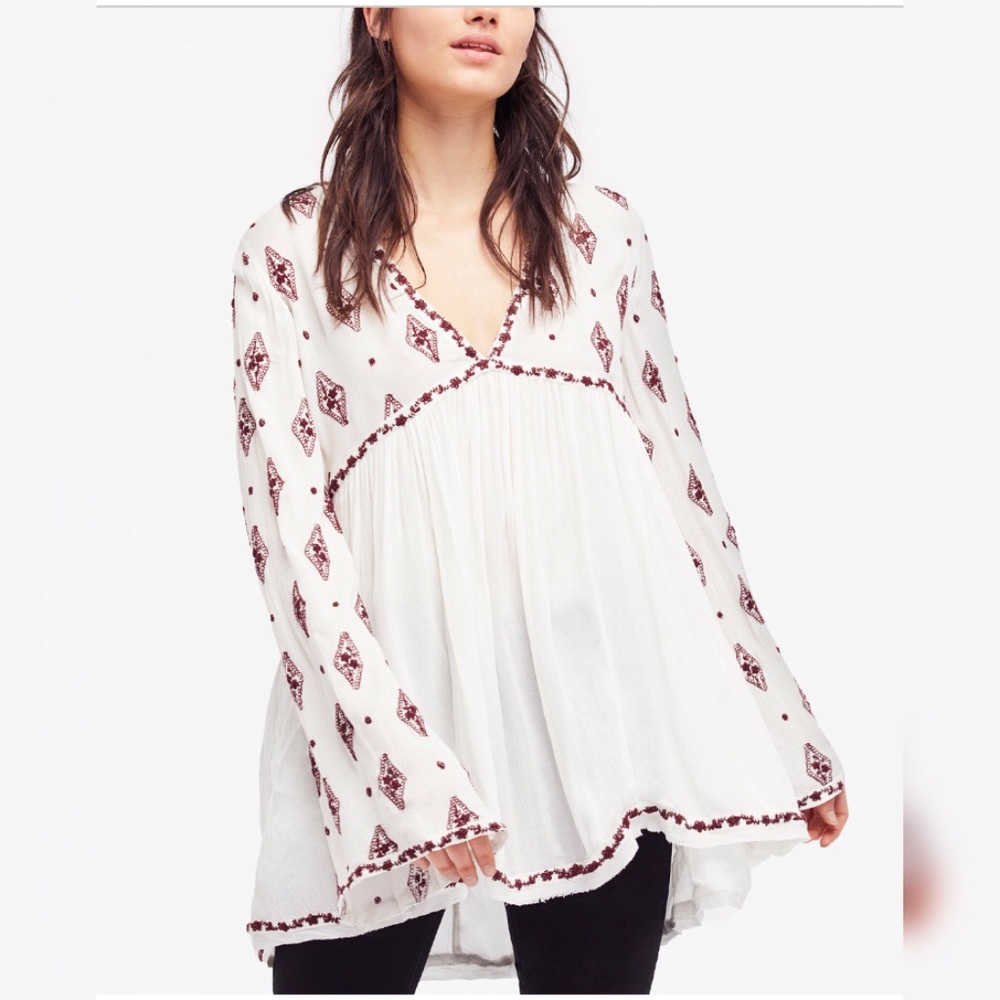 🌟Host Pick🌟Free People Diamond Embroidered Top
